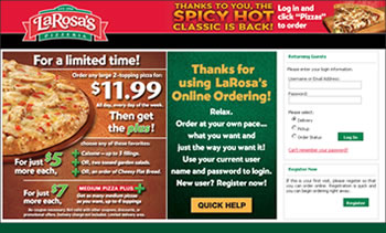 Click here to visit LaRosa's Online Ordering